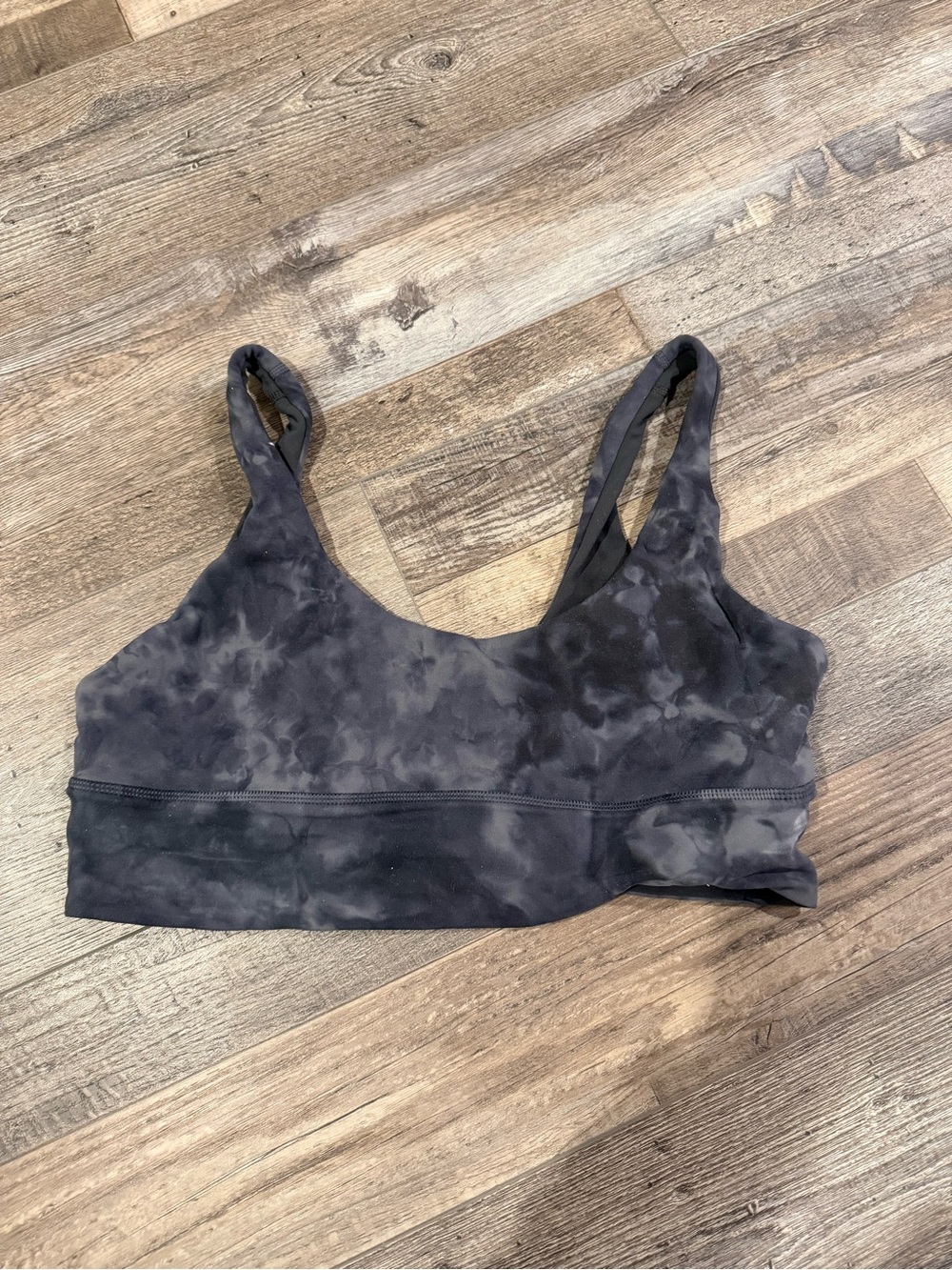 lululemon athletica Black Tie-Dye Sports Bra with Scoop Neck